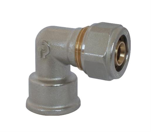 Raccordo Tubo Multistrato Stringere Fisso Gomito Femmina D.26x3/4x3