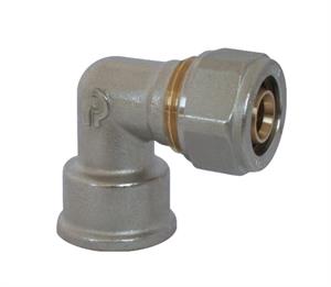 Raccordo Tubo Multistrato Stringere Fisso Gomito Femmina D.20x3/4x2