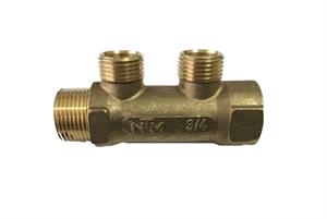 Collettore in Ottone Giallo per Tubo Reticolene D.3/4x18x2 Vie