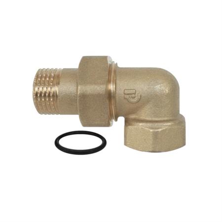 Raccordo Ottone Giallo Gomito Bocchettone 3Pz Maschio Femmina D.2