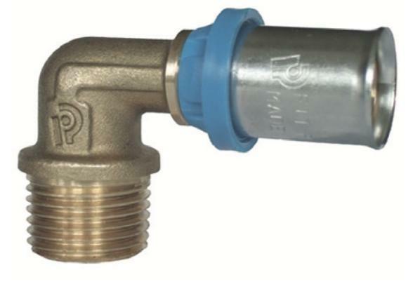 Raccordo Tubo Multistrato Pressare Gomito Maschio D.26x3/4x3