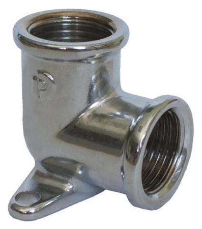 Raccordo Ottone Cromato Gomito Flangiato Femmina Femmina D.1/2