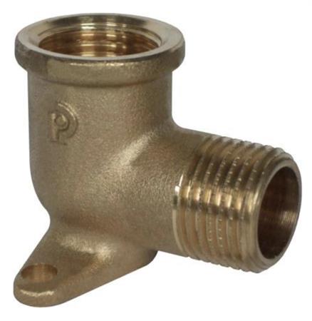 Raccordo Ottone Giallo Gomito Flangiato Maschio Femmina D.1/2