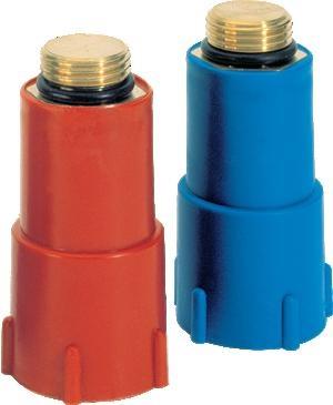 Tappo Prova Impianto con Filetto in Ottone D.1/2 Rosso