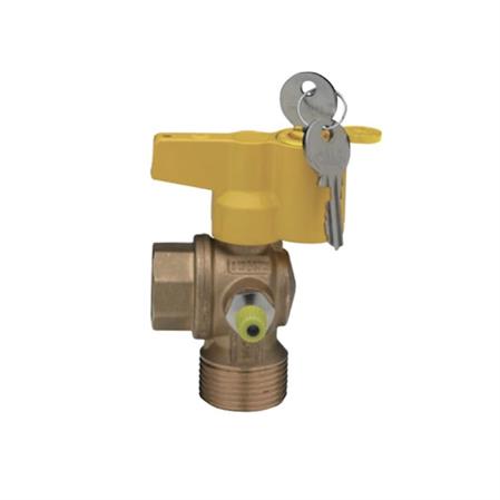 Valvola Gas Post Contatore C/Presa Press.Serr.Squadro MF D.3/4x1