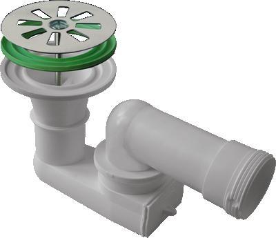 Piletta Sifoide Ribassata Orientabile Incol.con Ghiera D.11/2x80 40