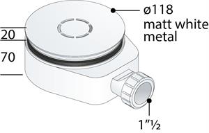 Piletta Sifoide Piatto Doccia Bianco opaco Inn.C/Grig.D.11/2x90x115