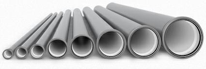 Tubo in PP Polipropilene 1 Bicchiere Grigio HTEM D.125x3000