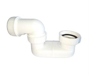 Sifone S Ribassato Scarico Vasca con Ghiera in Plastica D.11/2x40