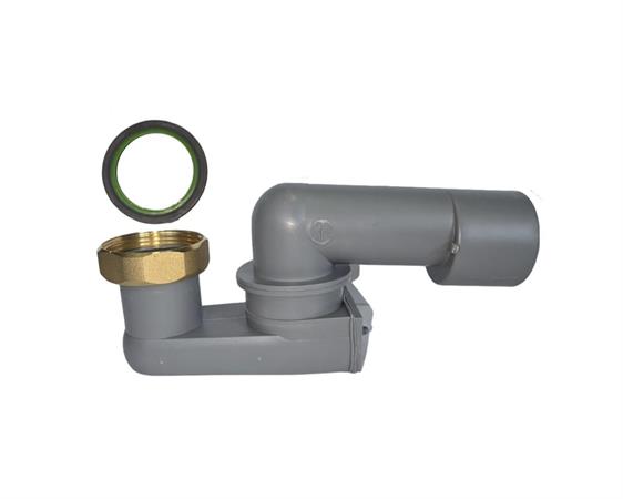 Sifone S Ribassato Scarico Vasca con Ghiera in Ottone D.11/2x40-50