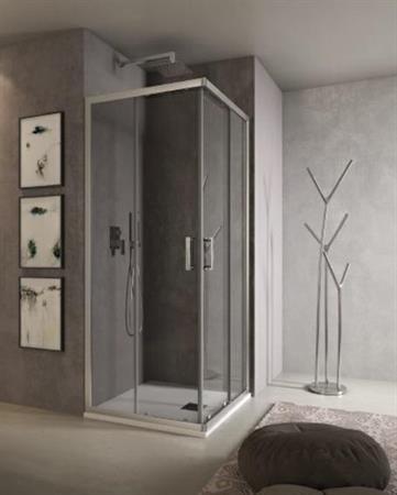 Box Lato Doccia Cristallo 6 mm Stampato Tex Loop Evo PBS Crom.cm 100