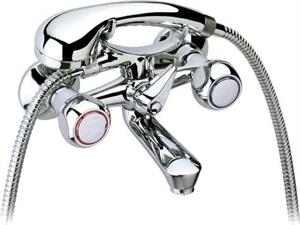 Gruppo a Parete per Vasca Completo di Doccetta Ottone Pesante D.1/2