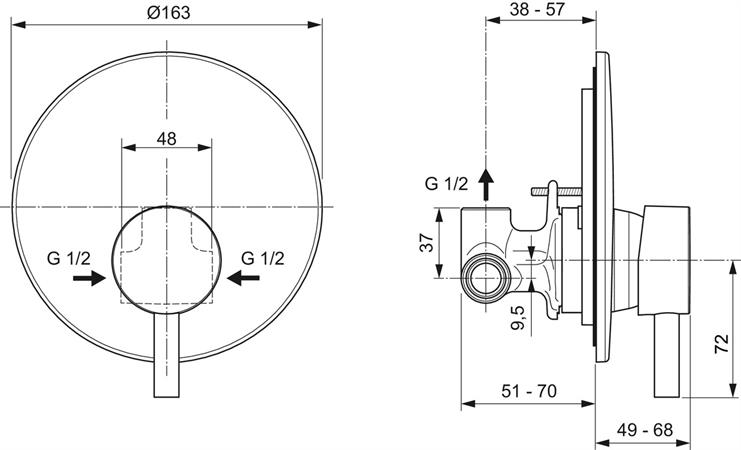Miscelatore Monocomando Incasso doccia Ceraline A6940XG Nero Seta