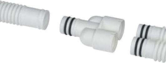 Raccordo a Y 3Vie per Tubo Spirolato Condensa Clima D.18-20 B/co Pvc