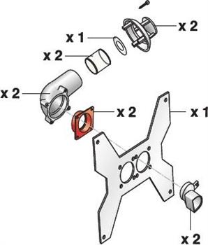 Kit Sdoppiaggio Tubazioni per Gazella C/Staffa di Montaggio D.35 mm