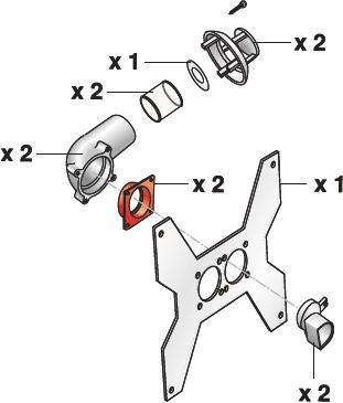 Kit Sdoppiaggio Tubazioni per Gazella C/Staffa di Montaggio D.35 mm