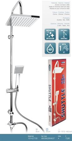 Colonna Doccia Mix SHUTTLE Acciaio Cromato e ABS Quadra Metaform