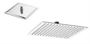 Soffione Doccia Quadro Acciaio Inox Cromo D.25 D.1/2 Metaform TopLin