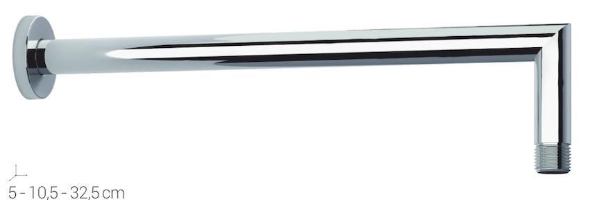 Braccio Doccia Tondo Acciaio  Pesante D.1/2 x Cm 34 Metaform Top Lin