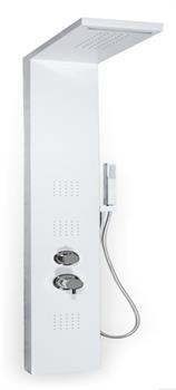 Colonna Doccia MANHATTAN in Alluminio Bianco 4 Funzioni Metaform