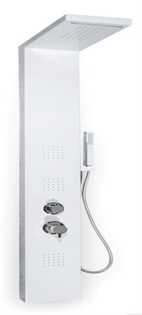 Colonna Doccia MANHATTAN in Alluminio Bianco 4 Funzioni Metaform