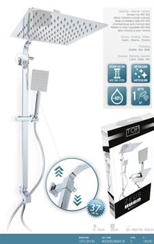 Colonna Doccia Mix ZEUS Acciaio Cromato Quadra Regolabile Metaform