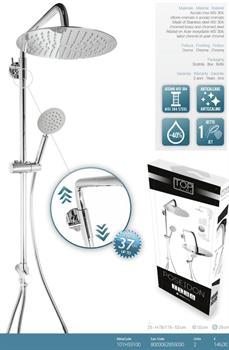 Colonna Doccia Mix POSEIDON Acciaio Cromato Tonda Regolabil.Metaform