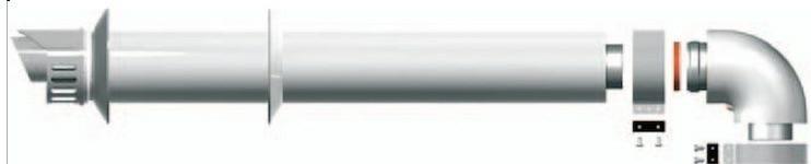 Kit Coassiale per Condensazione Completo di Curva D.60/100 L.1000