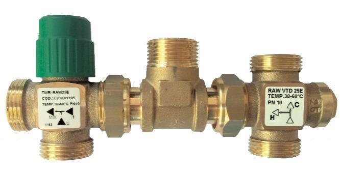 Kit Termico Solare Deviatore Termostatico D.1 G.45° MUT 30-60°