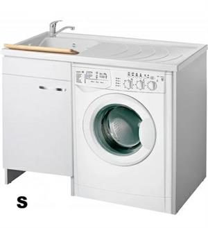 Mobile Lavatoio Inserimento Lavatrice Bianco Cm L109xP60xH90 Sx