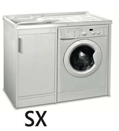 Mobile Lavatoio Acrilico Inserim.Lavatr.B/co L105xP60xH95 Sx 1Ant.BL