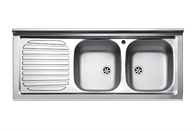 Lavello Acciaio Inox per Sottolavelli Cm L80xP50  Dx 1 Coppe