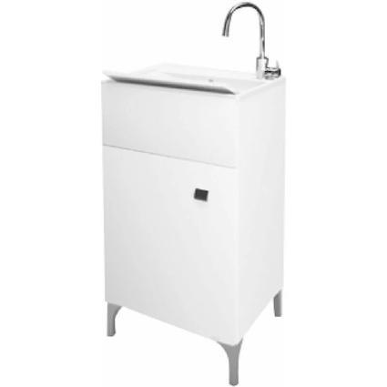 Mobile in Legno con Lavatoio in Resina Cm L45xP50xH83 Bianco Savini2