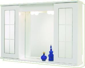 Specchiera a due Antine all'Inglese Bianca Cm L80xP15