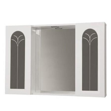 Specchiera a due Antine all'Inglese Palme Bianco Cm L80xP15