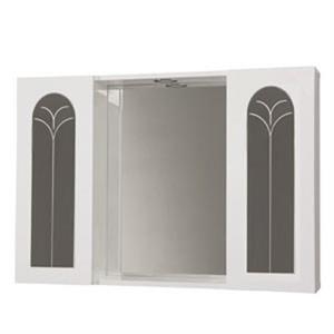 Specchiera a due Antine all'Inglese Palme Bianco Cm L80xP15