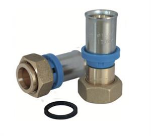 Raccordo Tubo Multistrato Pressare Diritto Girev b/piana D.16x1/2x2