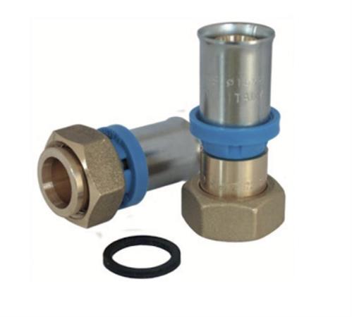 Raccordo Tubo Multistrato Pressare Diritto Girev b/piana D.16x1/2x2