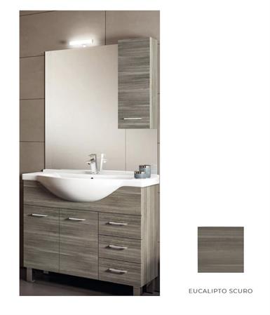 Mobile Bagno Lavabo Ceramica Pensile Specchio Cm L105xH196 P48 EUSC