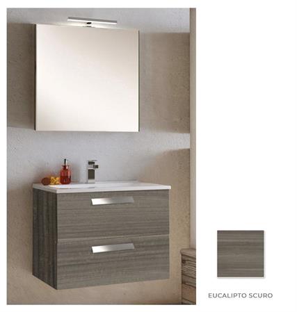 Mobile Bagno Sospeso 2 Cassettoni Specchio Cm L81 xH190 P47 OLCA