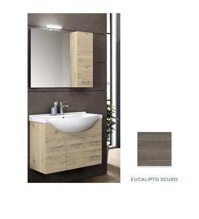 Mobile Bagno Lavabo Ceramica Pensile Specchio Cm L105xH196 P48 OLCA
