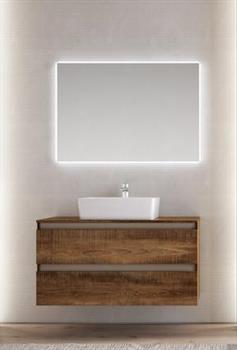 Mobile Bagno Sosp.CUBE Cass.2 Lavabo Dappog.Cm L81xP45 Tabacco/Tort.