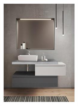 Mobile Bagno Sosp.NINFA C/Cass.Lavabo Dappog.Cm L80xP50  Grigio Spat