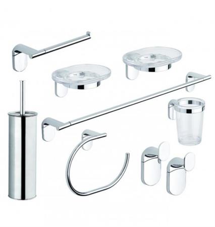 Set Accessori Ottone Cromato Serie Zero Metaform 8Pz C/Porta Scopino