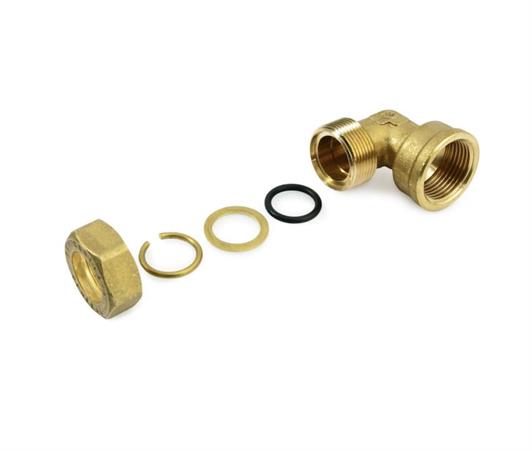 Raccordo per Tubo Rame con Ogiva O-Ring Gomito Femmina D.3/4x16