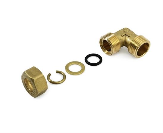 Raccordo per Tubo Rame con Ogiva O-Ring Gomito Maschio D.3/4x18