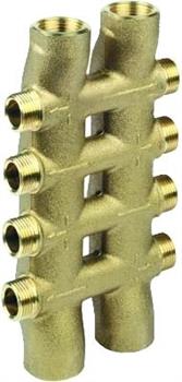 Collettore Complanare e Componibile Ottone Giallo D.3/4x10x10 Vie