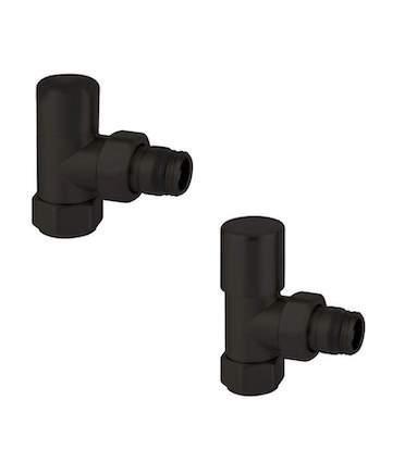 Kit Valvola + Detentore Squadro Termostatizabile Te-Sa Nero   D.1/2