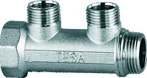 Collettore Te-Sa 2 Vie Cromato Normale D.3/4x1/2 MF