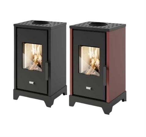 Stufa ad Aria a Legna Lela New Rosso/Nero Kw 6 Convenzionale Natural